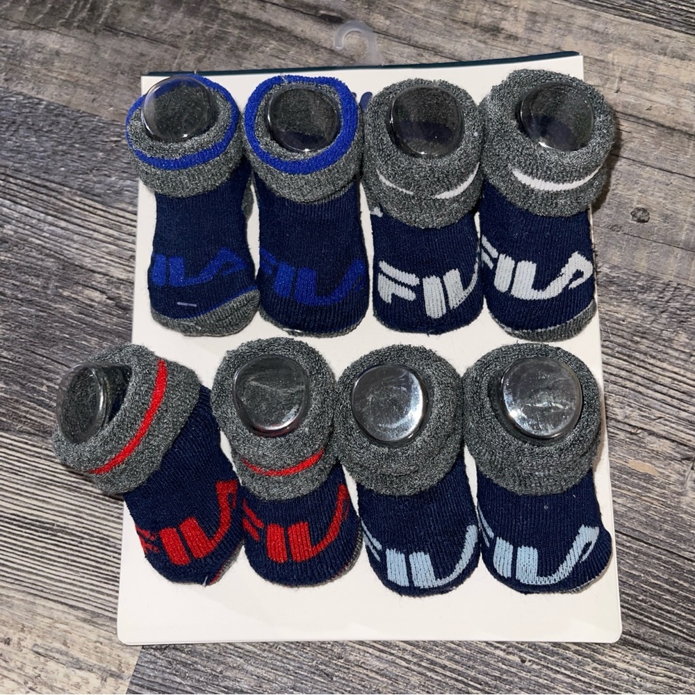 Fila Men's Athletic Socks - Navy, Gray, Red